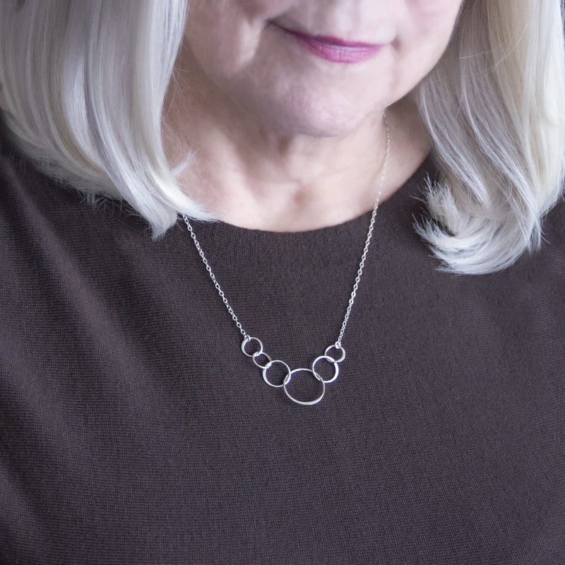 EFYTAL 60th Birthday Gifts for Women, Sterling Silver 6 Circle Necklace for 60 Year Old Woman, 60 Year Old Birthday Gifts for Women, Sixty - Image 3